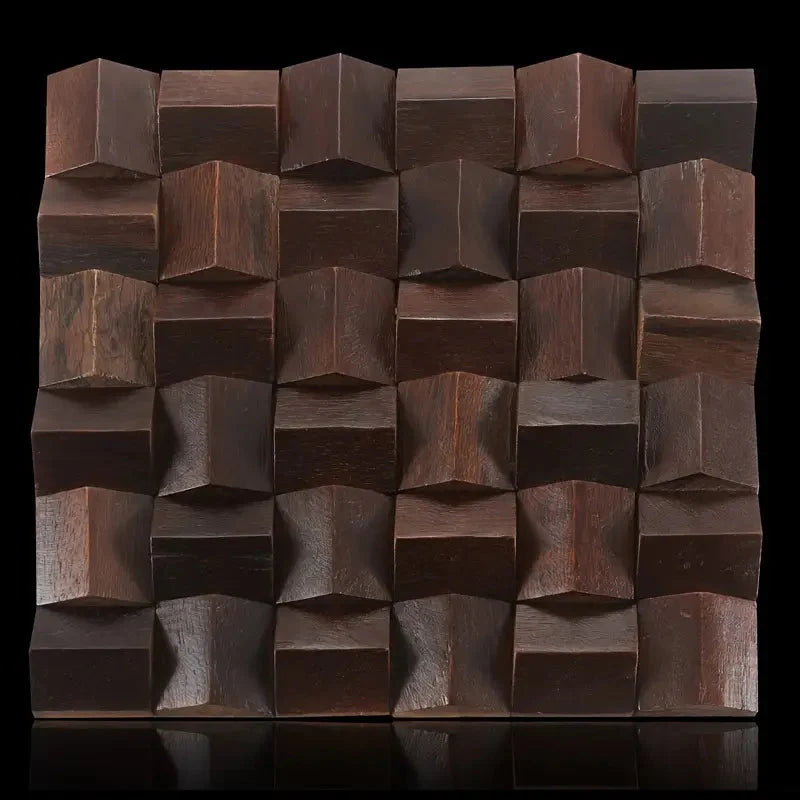 Pannello a mosaico 3D in legno massiccio Premium ✅(30 x 30 cm)