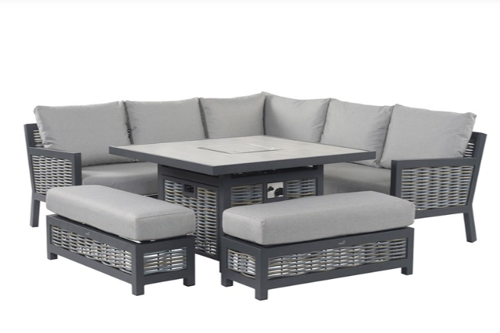 Divano ad angolo e panche da giardino Cambridge Rattan Firepit