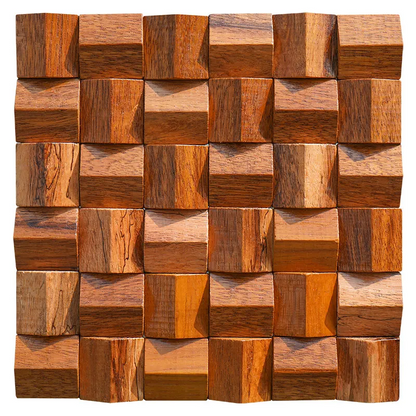 Pannello a mosaico 3D in legno massiccio Premium ✅(30 x 30 cm)