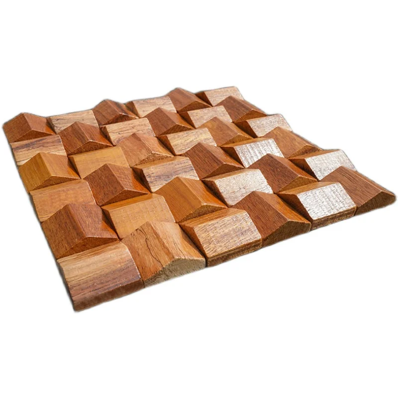 Pannello a mosaico 3D in legno massiccio Premium ✅(30 x 30 cm)
