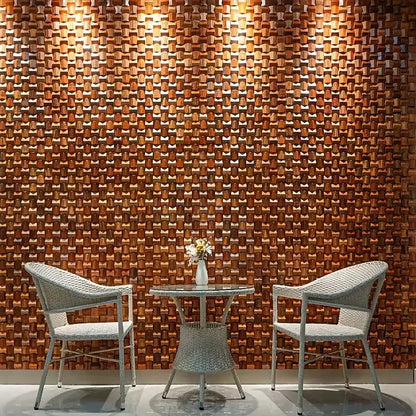 Pannello a mosaico 3D in legno massiccio Premium ✅(30 x 30 cm)