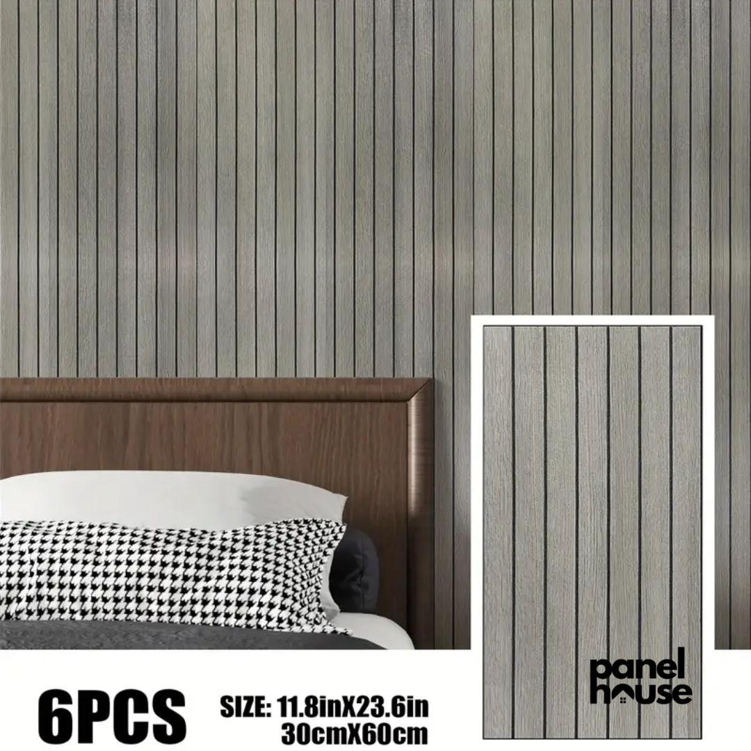 Pannelli Murali a Doghe Effetto Legno 3D, Autoadesivi, Rimovibili, Impermeabili Acquista 1, Ottieni 6 Pannelli Premium a Soli 7€! (30cm x 60cm)