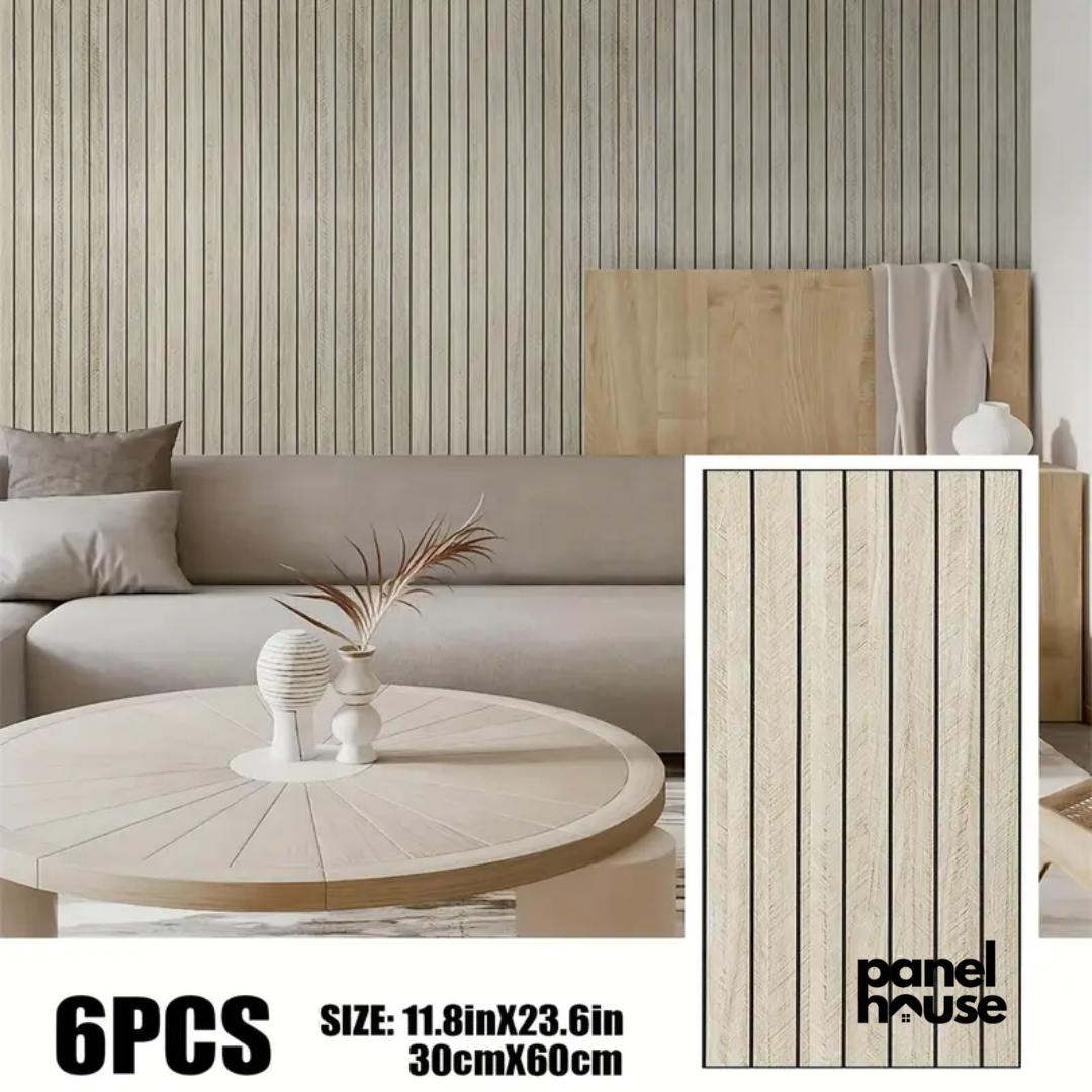 Pannelli Murali a Doghe Effetto Legno 3D, Autoadesivi, Rimovibili, Impermeabili Acquista 1, Ottieni 6 Pannelli Premium a Soli 7€! (30cm x 60cm)