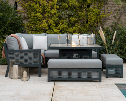 Divano ad angolo e panche da giardino Cambridge Rattan Firepit