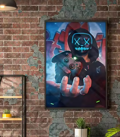 Quadri Premium - Neon Respawn: Collezione di Quadri Gamer (Disponibili in Diverse Misure)